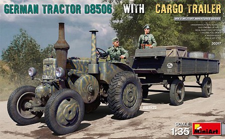 Mini-Art German D8506 Tractor w/Cargo Trailer Plastic Model Military Vehicle Kit 1/35 Scale #35317