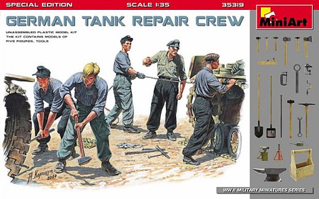Mini-Art German Tank Repair Crew Plastic Model Military Figures 1/35 Scale #35319