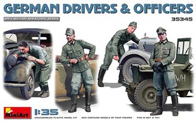 Mini-Art WWII German Drivers & Officers Plastic Model Military Figures 1/35 Scale #35345