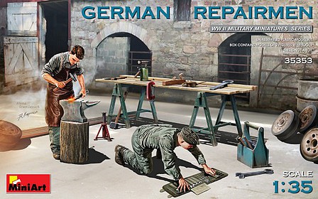 Mini-Art German Repairmen w/Tools Plastic Model Military Figures 1/35 Scale #35353