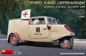 Mini-Art Tempo A400 Lieferewagen German 3-Wheel Delivery Van Plastic Model Car Kit 1/35 Scale #35382