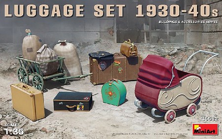 Mini-Art Luggage Set 1930-40s Plastic Model Diorama Accessory 1/35 Scale #35582