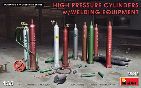 Mini-Art High Pressure Cylinders w/Welding Equipment Military Diorama Accessories 1/35 Scale #35618