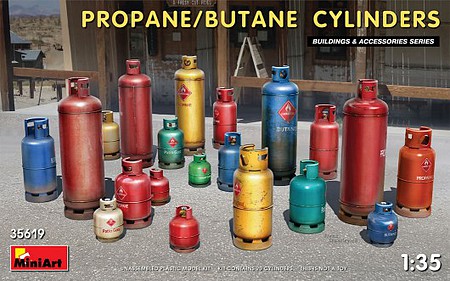 Mini-Art Propane/Butane Cylinders Plastic Model Military Diorama Accessories 1/35 Scale #35619