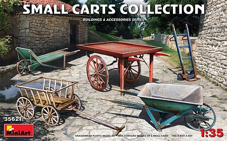 Mini-Art Small Carts Collection Plastic Model Military Diorama Accessories 1/35 Scale #35621