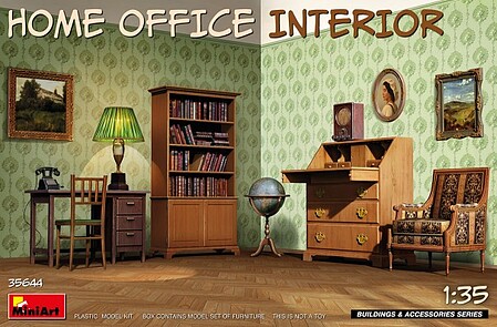 Mini-Art Home Office Interior Furniture Plastic Model Diorama Kit 1/35 Scale #35644