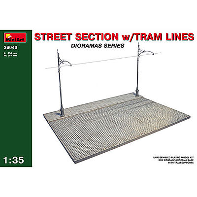 Mini-Art Street Section with Tram Lines Plastic Model Military Diorama 1/35 Scale #36040