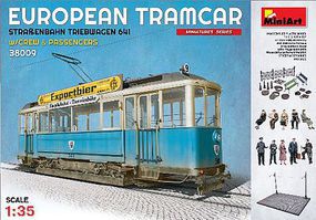 Mini-Art European Tramcar w/Crew/Passengers  Plastic Model Tramcar Kit 1/35 Scale #38009