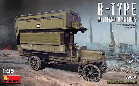 Mini-Art WWI B-Type Military Omnibus Plastic Model Military Bus Kit 1/35 Scale #39001