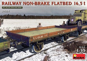 Mini-Art WWI Russian 16.5-Ton Railway Flatbed Plastic Model Military Train Car Kit 1/35 Scale #39004