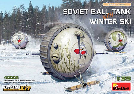 Mini-Art Soviet Ball Tank w/Winter Ski & Interior Plastic Model Tank Kit 1/35 Scale #40008