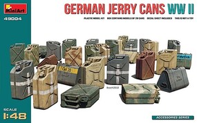 Mini-Art WWII German Jerry Cans Set (24) (New Tool) Plastic Model Diorama Kit 1/48 Scale #49004