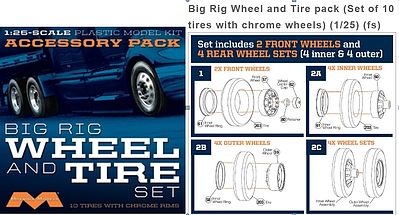 Moebius Models Super Single Tractor Wheel & Tire Set 1/25 Scale 1017 Accessory for sale online 