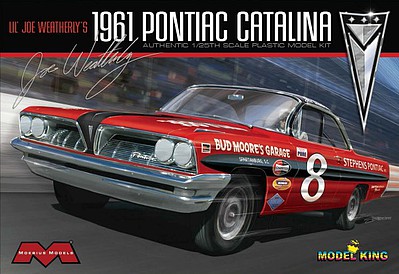 Moebius 1961 Pontiac Catalina Lil Joe Weatherly Stock Race Car Plastic Model Car Kit 1/25 #1221
