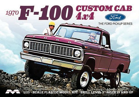 Moebius 1970 F-100 Ford Custom Cab Plastic Model Car Kit 1/25 Scale #1230