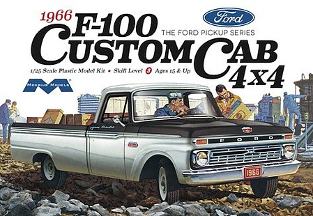 Moebius 1:25 1969 Ford F-100 Custom Cab Pickup Plastic Model Kit 1227