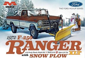 Moebius 1972 Ford F250 Ranger XLT Pickup Truck w/Snow Plow Plastic Modle Truck Kit 1/25 Scale #2568