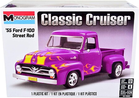 Monogram 1955 Ford F-100 Pickup Street Rod Plastic Model Truck Kit 1/24 Scale #850880