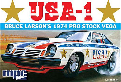 MPC Bruce Larson USA-1 Pro Stock Vega Plastic Model Car Kit 1/25 Scale #828-12