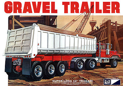 MPC 3-Axle Gravel Trailer Plastic Model Truck Vehicle Kit 1/25 Scale #pc823