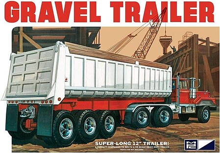 MPC 3-Axle Gravel Trailer Plastic Model Truck Vehicle Kit 1/25 Scale #pc823