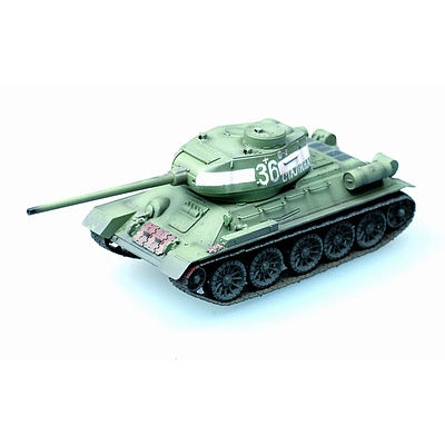 MRC T34/85 Tank Russian Army Green Pre-Built Plastic Model Tank 1/72 Scale #36270