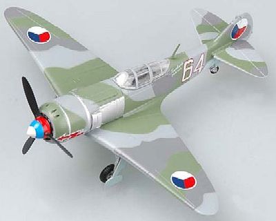 MRC La7 #64 (White) Czech AF Fighter WWII Pre-Built Plastic Model Airplane 1/72 Scale #36330