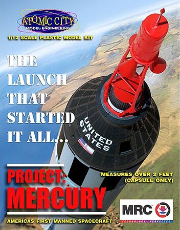 MRC Project Mercury Capsule Space Program Plastic Model 1/12 Scale #62001