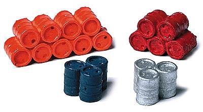 Railstuff 55 Gallon Oil Drums Stacked Assorted Colors Model Railroad Building Accessory HO Scale #160