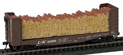 Railstuff Pulpwood Loads Athearn Bulkhead Flats 8 Wide Logs Model Train Freight Car HO Scale #1930
