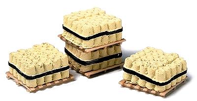 Railstuff Banded Drainage Tiles on Pallets Yellow (4) Model Railroad Building Accessory HO Scale #510