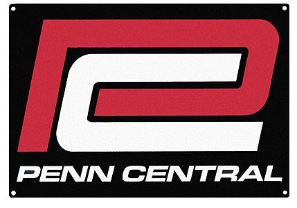 Microscale Embossed Die-Cut Metal Sign Penn Central (red, black, white) Model Railroad Print Sign #10030
