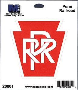 Microscale 4 Die-Cut Vinyl Stickers - Pennsylvania Railroad Model Railroad Print Sign #20001