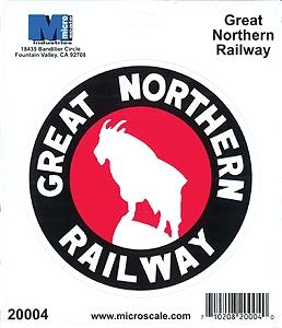Microscale 4 Die-Cut Vinyl Stickers - Great Northern Model Railroad Print Sign #20004