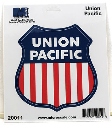 Microscale Union Pacific Die-Cut Vinyl Sticker Model Railroad Puzzle Print Sign #20011