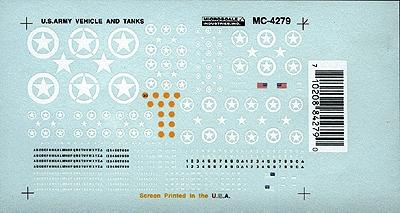 Microscale Mini-Cal All Vehicles Tanks, Jeeps, etc. (1940s+) HO Scale Model Railroad Decal #4279