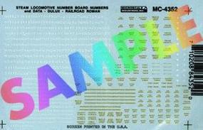 Steam Loco Data & Numberboards Railroad Roman Dulux Gold HO Scale Model Railroad Decal #4352