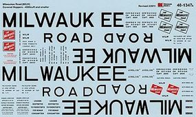 Microscale Milwaukee Road 4000 Cubic Foot & Smaller Covered Hoppers O Scale Model Railroad Decal #481347