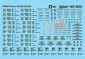 PD3000 Pressureaide Covered Hopper Data Black HO Scale Model Railroad Decal #5035