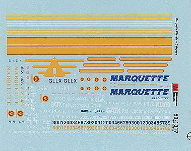 Microscale GATX Rail Loco/Marquette N Scale Model Railroad Decal #601317