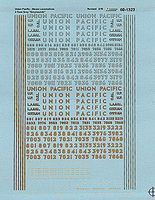 Microscale Union Pacific Two Tone Gray Steam Locos N Scale Model Railroad Decal #601323