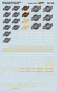 Microscale Chicago & North Western 40 & 50 Boxcars 1944-1968 N Scale Model Railroad Decal #601333