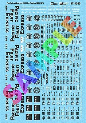 Microscale Pacific Fruit Express PFE Ice Reefers 1960-1978 N Scale Model Railroad Decal #601340