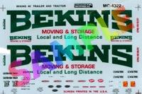Microscale Bekins Moving & Storage Tractor/Trailer 1970-1980 N Scale Model Railroad Decal #604322