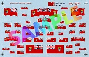 Microscale 1870-1965 Red w/Union Jack in Field N Scale Model Railroad Decal #604371