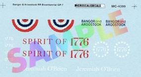 Microscale BAR and B&M Bicentennial GP7 & GP38-2 Diesels 1976 N Scale Model Railroad Decal #604399 Microscale BAR and B&M Bicentennial GP7 & GP38-2 Diesels 1976 N Scale Model Railroad Decal #604399