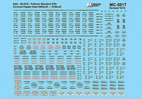 Microscale Pullman Standard P-S 4750 Covered Hopper Data (black) Model Railroad Decal #605017 Microscale Pullman Standard P-S 4750 Covered Hopper Data (black) Model Railroad Decal #605017