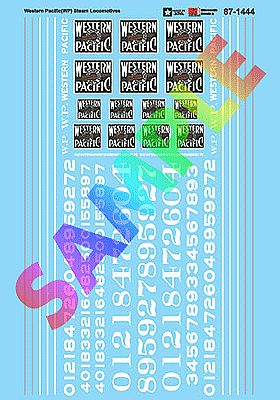 Microscale Western Pacific Steam Locomotives HO Scale Model Railroad Decal #871444