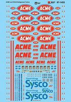 Microscale ACME & Sysco Refrigerated Trailers HO Scale Model Railroad Decal #871453 Microscale ACME & Sysco Refrigerated Trailers HO Scale Model Railroad Decal #871453