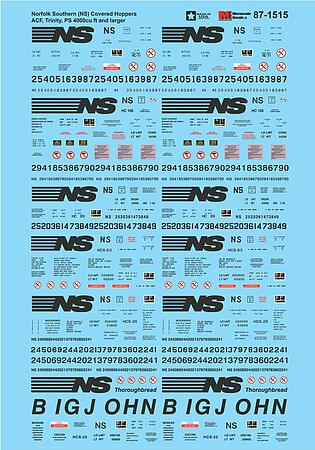 Microscale Norfolk Southern Decal Sheet Model Railroad Decal #871515